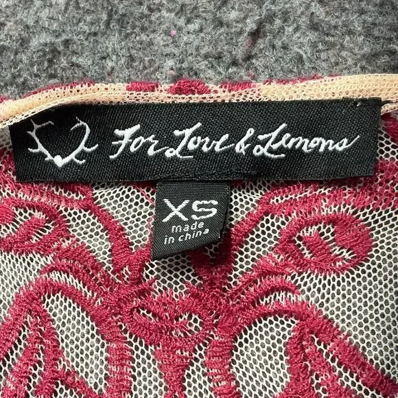 FOR LOVE AND LEMONS Temecula mini dress in Wine size XS - Picture 6 of 7